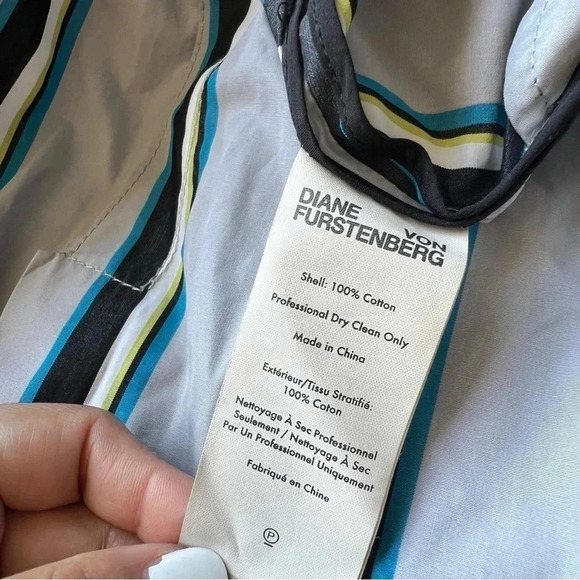 DIANE VON FURSTENBERG Size 10 Striped Sleeveless Belted Maxi Dress - Picture 9 of 12